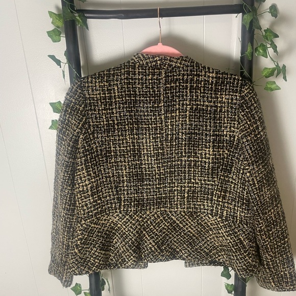 Vintage Rafaella Tweed Jacket Boucle Blazer Wool Blend Ruffle Collar EUC Y2K - Picture 2 of 8